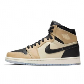 Nike Air Jordan 1 High Tops Svampesko Til Mænd Brun Sort