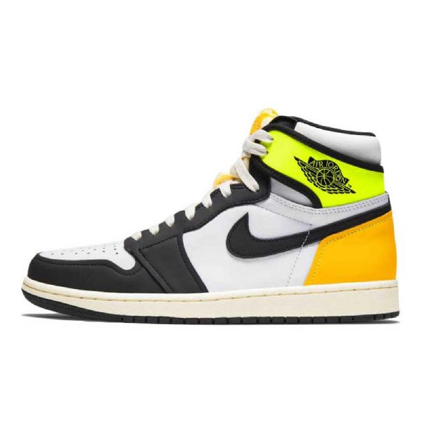 Nike Air Jordan 1 High Tops Volt Sko Til Mænd Hvid Sort Guld