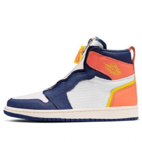 Nike Air Jordan 1 High Tops Zip Retro Basketball Sko Til Damer Blå