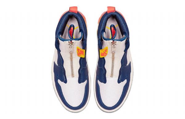 Nike Air Jordan 1 High Tops Zip Retro Basketball Sko Til Damer Blå