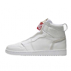 Nike Air Jordan 1 High Tops Zip Sko Til Damer Hvid