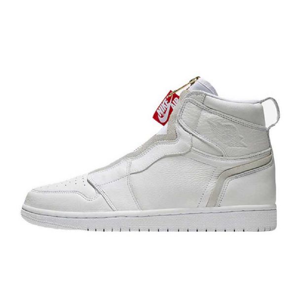 Nike Air Jordan 1 High Tops Zip Sko Til Mænd Hvid