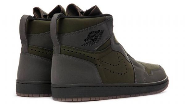 Nike Air Jordan 1 High Tops Zip Sko Til Mænd Olivengrøn