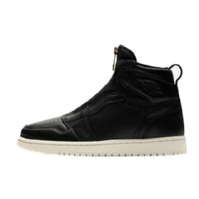 Nike Air Jordan 1 High Tops Zip Sko Til Mænd Sort