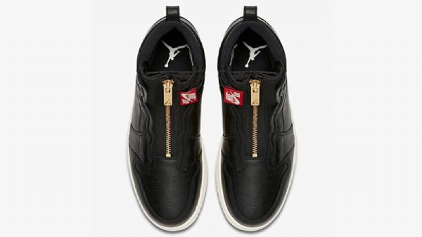 Nike Air Jordan 1 High Tops Zip Sko Til Mænd Sort