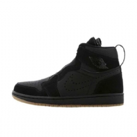 Nike Air Jordan 1 High Tops Zip Sko Til Mænd Sort
