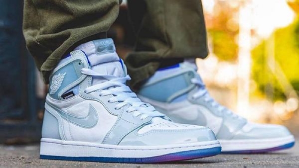 Nike Air Jordan 1 High Tops Zoom Racer Sko Til Damer Blå