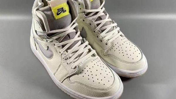 Nike Air Jordan 1 High Tops Zoom Sko Til Mænd Grå Gul