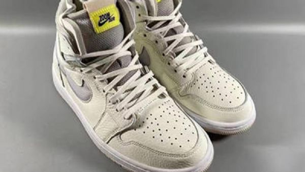 Nike Air Jordan 1 High Tops Zoom Sko Til Mænd Grå Gul