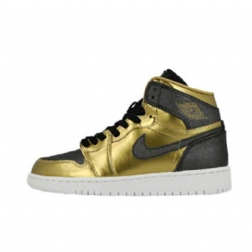Nike Air Jordan 1 Høje Overdele Bhm Gg Sko Til Mænd Guld Sort