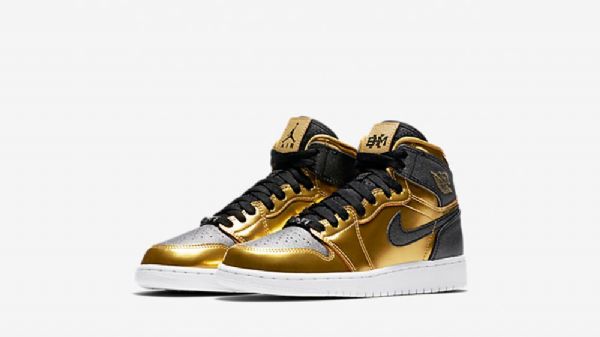Nike Air Jordan 1 Høje Overdele Bhm Gg Sko Til Mænd Guld Sort