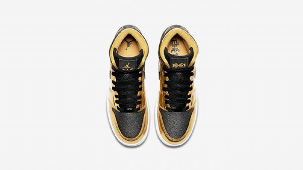 Nike Air Jordan 1 Høje Overdele Bhm Gg Sko Til Mænd Guld Sort