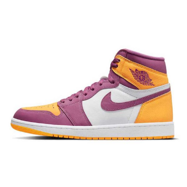 Nike Air Jordan 1 Høje Overdele Brotherhood Sko Til Damer Lilla Gul Hvid