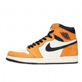 Nike Air Jordan 1 Høje Overdele Og Årets Rookie Sko Til Mænd Gul Hvid