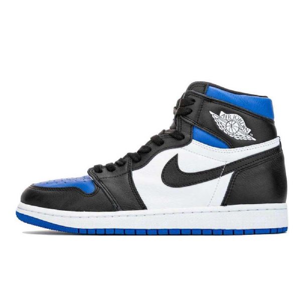 Nike Air Jordan 1 Høje Overdele Og Game Royal Sko Til Mænd Hvid Sort Blå