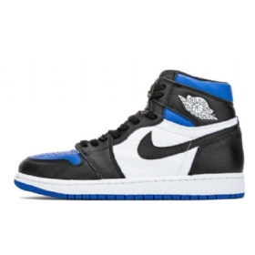 Nike Air Jordan 1 Høje Overdele Og Game Royal Sko Til Mænd Hvid Sort Blå