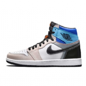 Nike Air Jordan 1 Høje Overdele Og Prototype Sko Til Mænd Khaki Sort Blå