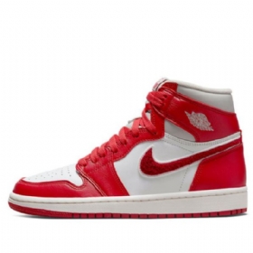 Nike Air Jordan 1 Høje Overdele Og Retro Basketball Sko Til Damer Rød Hvid