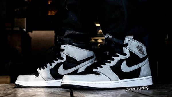 Nike Air Jordan 1 Høje Overdele Og Shadow 2.0 Sko Til Damer Grå Sort