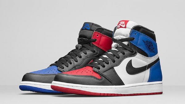 Nike Air Jordan 1 Høje Overdele Og Top 3 Sko Til Mænd Sort Rød Blå