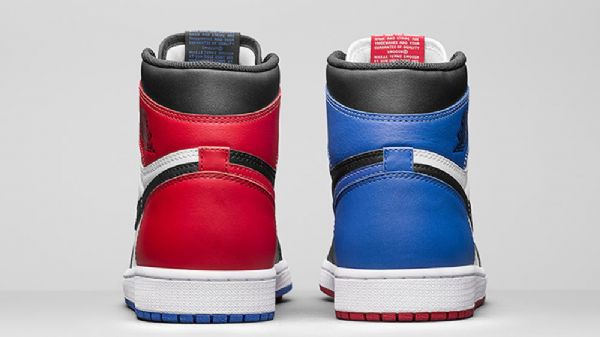 Nike Air Jordan 1 Høje Overdele Og Top 3 Sko Til Mænd Sort Rød Blå