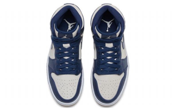 Nike Air Jordan 1 Høje Overdele Retro Basketball Sko Til Damer Mørkeblå Whipped Cream