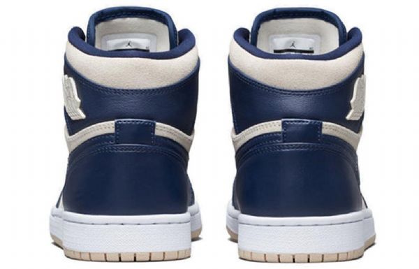 Nike Air Jordan 1 Høje Overdele Retro Basketball Sko Til Damer Mørkeblå Whipped Cream