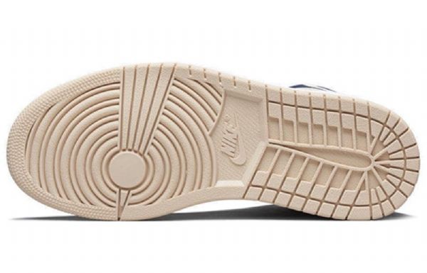 Nike Air Jordan 1 Høje Overdele Retro Basketball Sko Til Damer Mørkeblå Whipped Cream