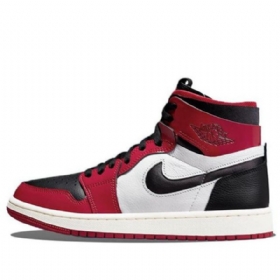 Nike Air Jordan 1 Høje Overdele Zoom Comfort Chicago Bulls Retro Basketball Sko Til Damer Rød Sort