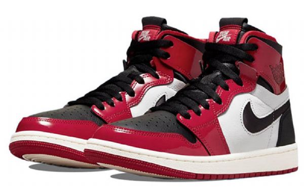 Nike Air Jordan 1 Høje Overdele Zoom Comfort Chicago Bulls Retro Basketball Sko Til Mænd Rød Sort