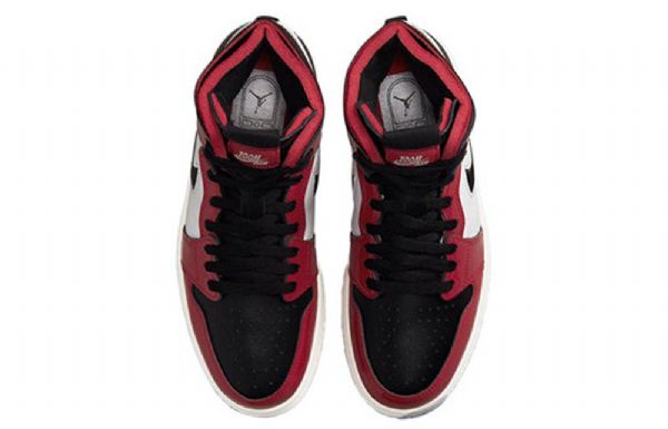 Nike Air Jordan 1 Høje Overdele Zoom Comfort Chicago Bulls Retro Basketball Sko Til Mænd Rød Sort