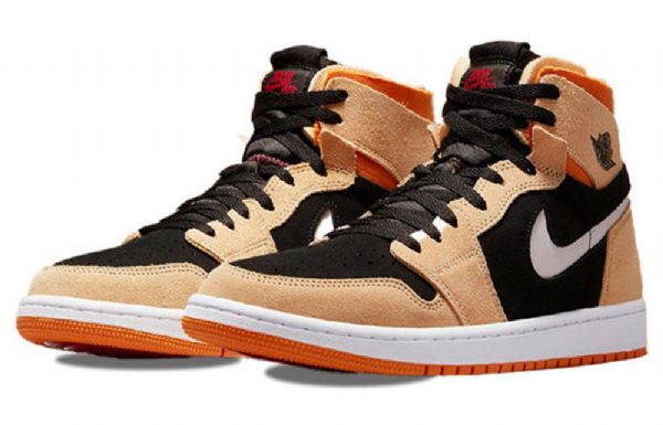 Nike Air Jordan 1 Høje Overdele Zoom Comfort Pumpkin Spice Retro Basketball Sko Til Mænd Brun