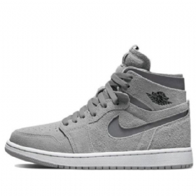 Nike Air Jordan 1 Høje Overdele Zoom Comfort Retro Basketball Sko Til Damer Grå