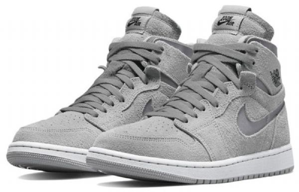 Nike Air Jordan 1 Høje Overdele Zoom Comfort Retro Basketball Sko Til Damer Grå