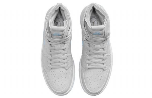 Nike Air Jordan 1 Høje Overdele Zoom Comfort Retro Basketball Sko Til Damer Grå Lyseblå