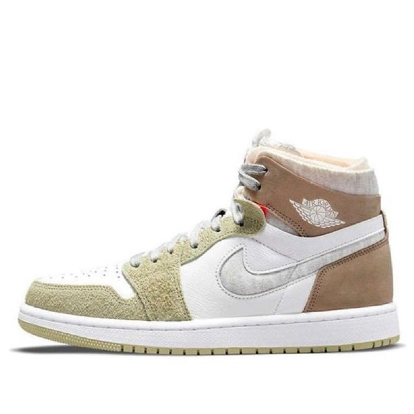Nike Air Jordan 1 Høje Overdele Zoom Comfort Retro Basketball Sko Til Damer Olivengrøn