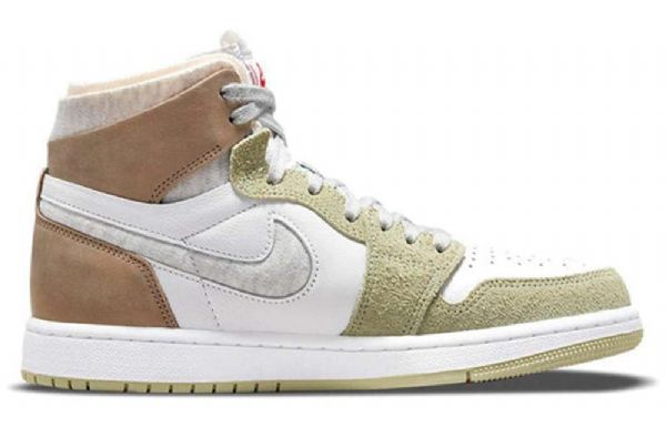 Nike Air Jordan 1 Høje Overdele Zoom Comfort Retro Basketball Sko Til Damer Olivengrøn
