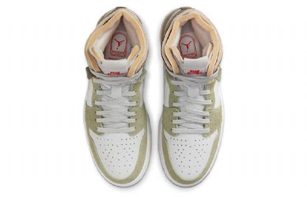 Nike Air Jordan 1 Høje Overdele Zoom Comfort Retro Basketball Sko Til Damer Olivengrøn