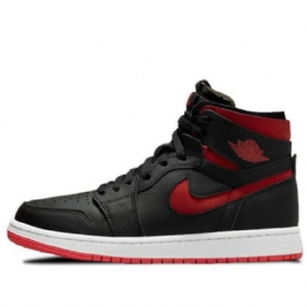 Nike Air Jordan 1 Høje Overdele Zoom Comfort Retro Basketball Sko Til Damer Sort Rød