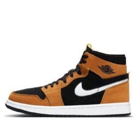 Nike Air Jordan 1 Høje Overdele Zoom Comfort Retro Basketball Sko Til Mænd Brun Sort