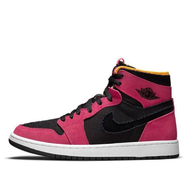 Nike Air Jordan 1 Høje Overdele Zoom Comfort Retro Basketball Sko Til Mænd Sort Bourgogne