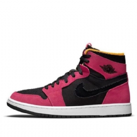 Nike Air Jordan 1 Høje Overdele Zoom Comfort Retro Basketball Sko Til Mænd Sort Bourgogne