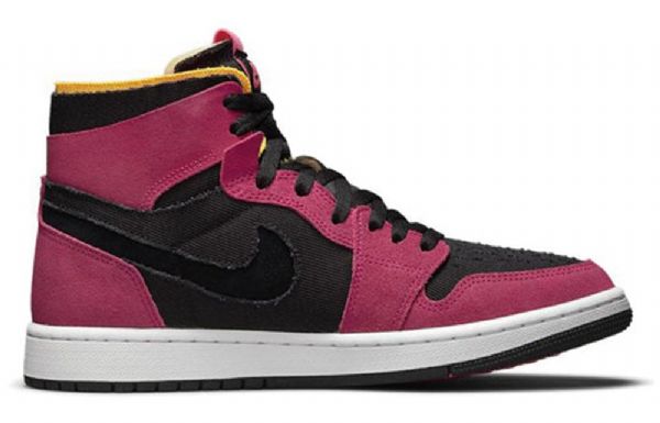 Nike Air Jordan 1 Høje Overdele Zoom Comfort Retro Basketball Sko Til Mænd Sort Bourgogne