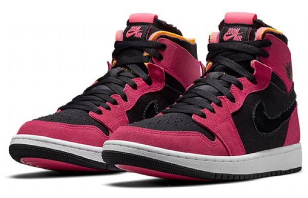 Nike Air Jordan 1 Høje Overdele Zoom Comfort Retro Basketball Sko Til Mænd Sort Bourgogne