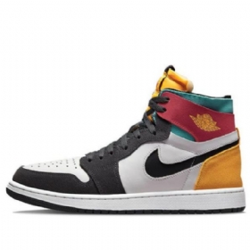 Nike Air Jordan 1 Høje Overdele Zoom Komfort Antracit Retro Basketball Sko Til Mænd Flerfarvet