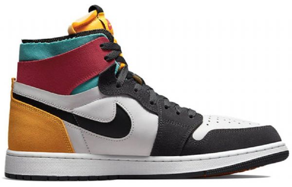 Nike Air Jordan 1 Høje Overdele Zoom Komfort Antracit Retro Basketball Sko Til Mænd Flerfarvet