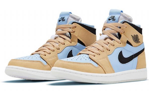 Nike Air Jordan 1 Høje Overdele Zoom Komfort Retro Basketballsko Til Damer Blå