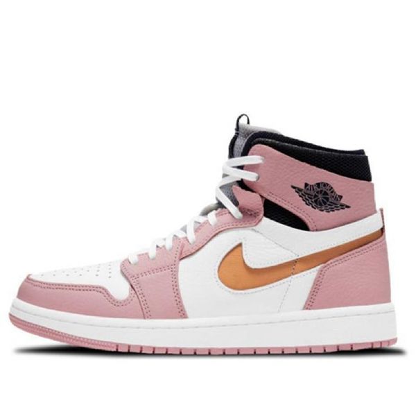 Nike Air Jordan 1 Høje Overdele Zoom Retro Basketball Sko Til Damer Lyserød