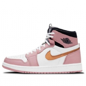 Nike Air Jordan 1 Høje Overdele Zoom Retro Basketball Sko Til Damer Lyserød