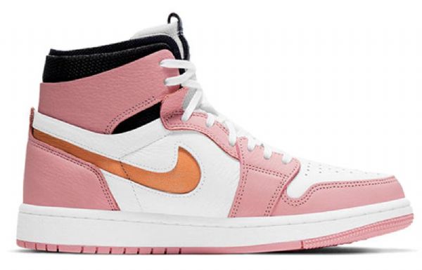 Nike Air Jordan 1 Høje Overdele Zoom Retro Basketball Sko Til Damer Lyserød